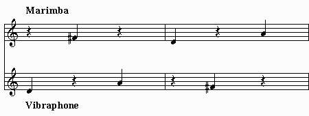 Vibraphone and Marimba Three Note Pattern